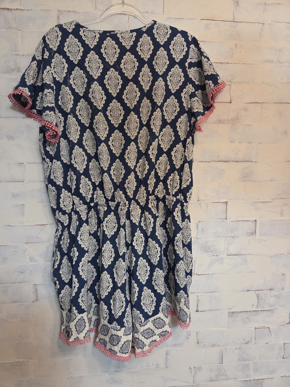 Matilda Jane Printed Short Sleeve Romper with Pink Trim-NWT - Picture 3 of 8